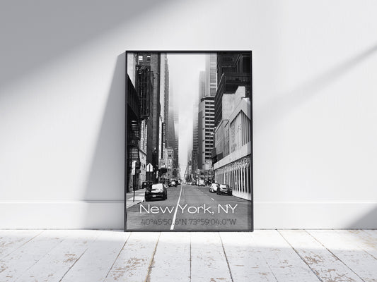 New York, Wall Art, Digital Download, Foggy NYC, Coordinates, Home Decor, 11x17, 16x20 print out