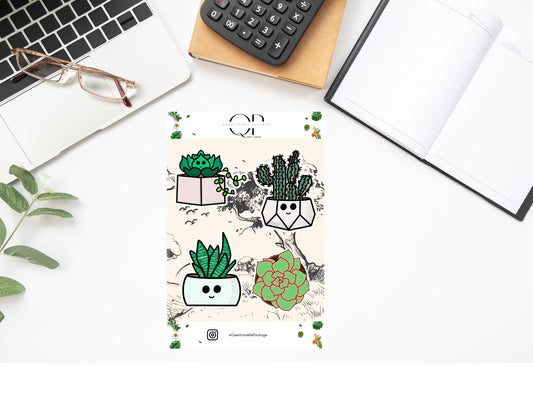 Succulent Sticker Sheet Pack/Nature/Cactus/Plants