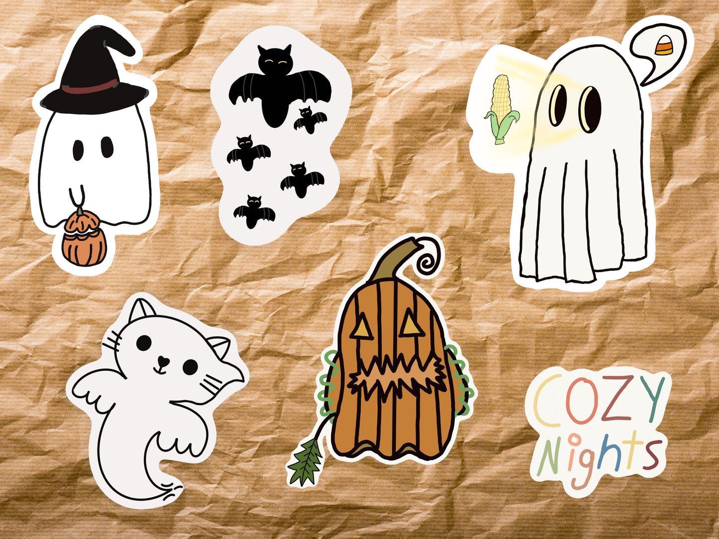 Fall stickers, Ghost, Laptop Sticker, Water Proof, Thin VYNLE paper, Gift, Decor