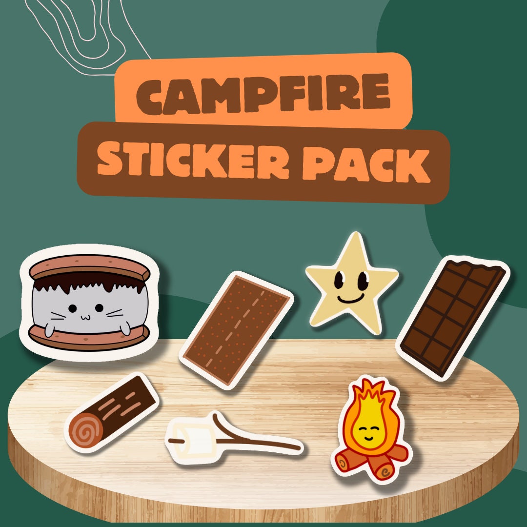 Fall | Campfire | sticker pack | Marshmallow | Chocolate | Star | Fire | Laptop Sticker | Phone Case Sticker |  Water Bottle Sticker